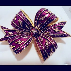 Joan Rivers Classic Collection Enamel & Simulated Rhinestone Ribbon Brooch